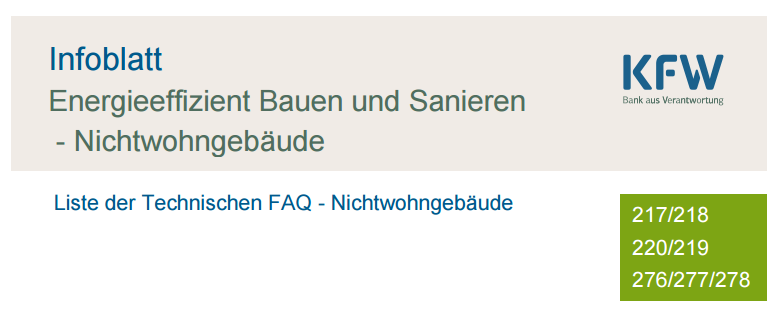 Neue Technische FAQ der KfW für Nichtwohngebäude